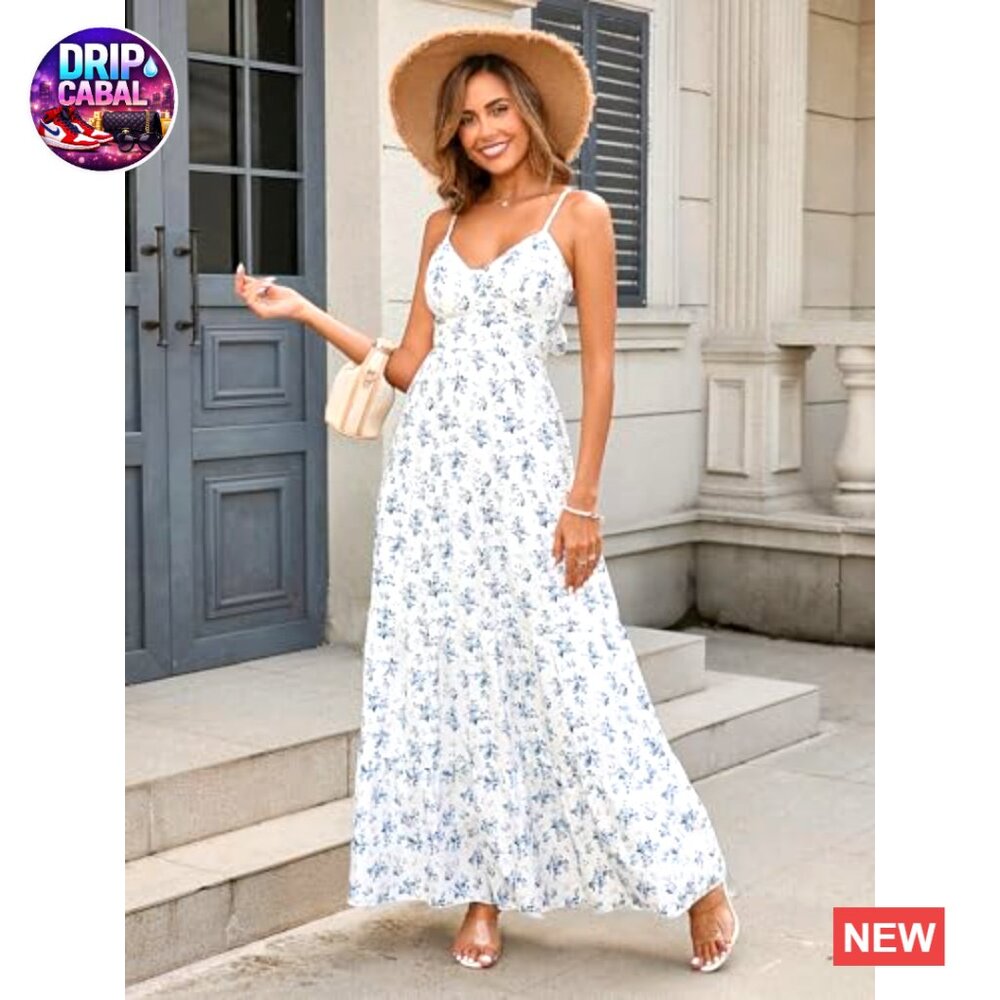 Polyester Elastane Maxi Dress V-Neck Backless Spa… - image 5